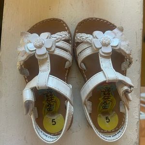 White sandals size 5
